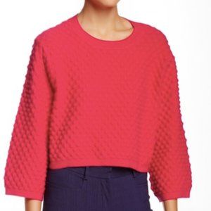 ZAC POSEN Ivette magenta 3D effect cropped sweater. Size M. Org $475